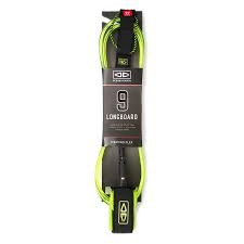 O&E MOULDED LONGBOARD REGULAR LEASH  9' LIME