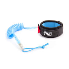 O&E BODYBOARD MOULDED BICEP COIL  LEASH BLUE